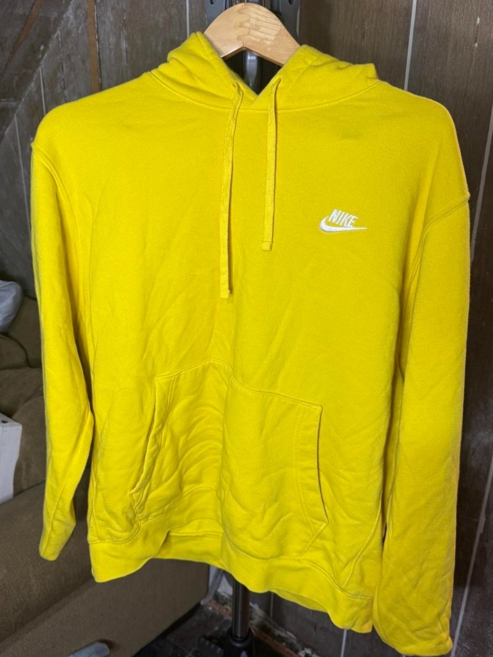 Nike Men's Bright Yellow Pullover Hoodie